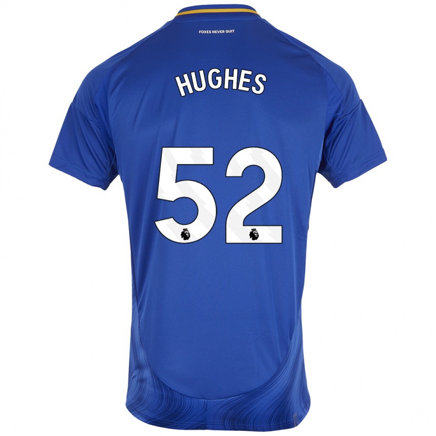 Niño Camiseta Iestyn Hughes #52 Azul Blanco 1ª Equipación 2024/25 La Camisa Perú