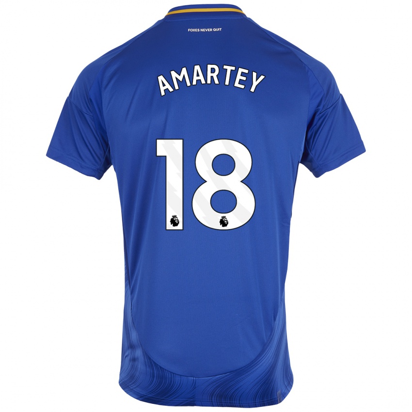 Niño Camiseta Daniel Amartey #18 Azul Blanco 1ª Equipación 2024/25 La Camisa Perú