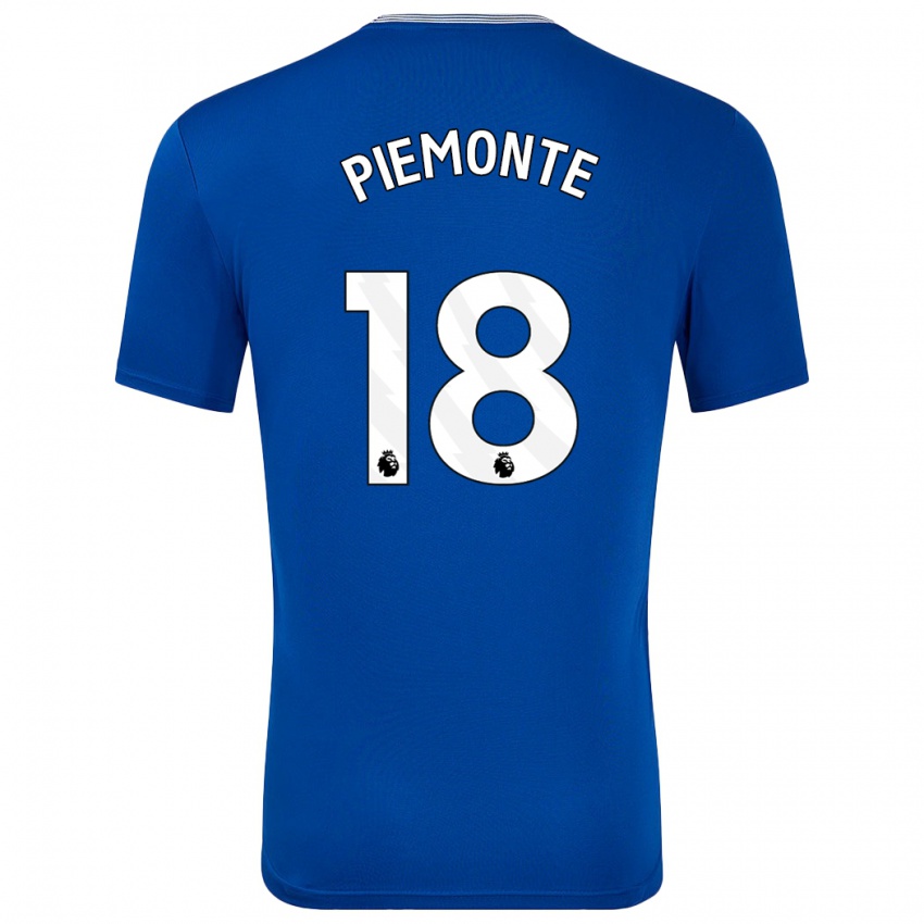 Niño Camiseta Martina Piemonte #18 Azul Con 1ª Equipación 2024/25 La Camisa Perú