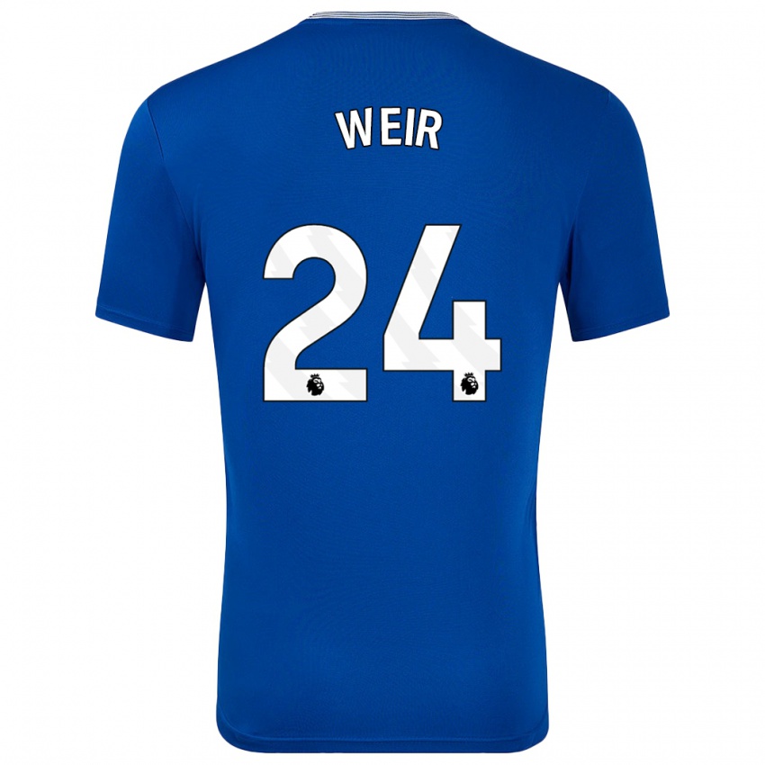 Niño Camiseta Kenzie Weir #24 Azul Con 1ª Equipación 2024/25 La Camisa Perú