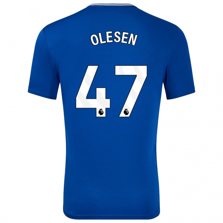 Niño Camiseta Karoline Olesen #47 Azul Con 1ª Equipación 2024/25 La Camisa Perú