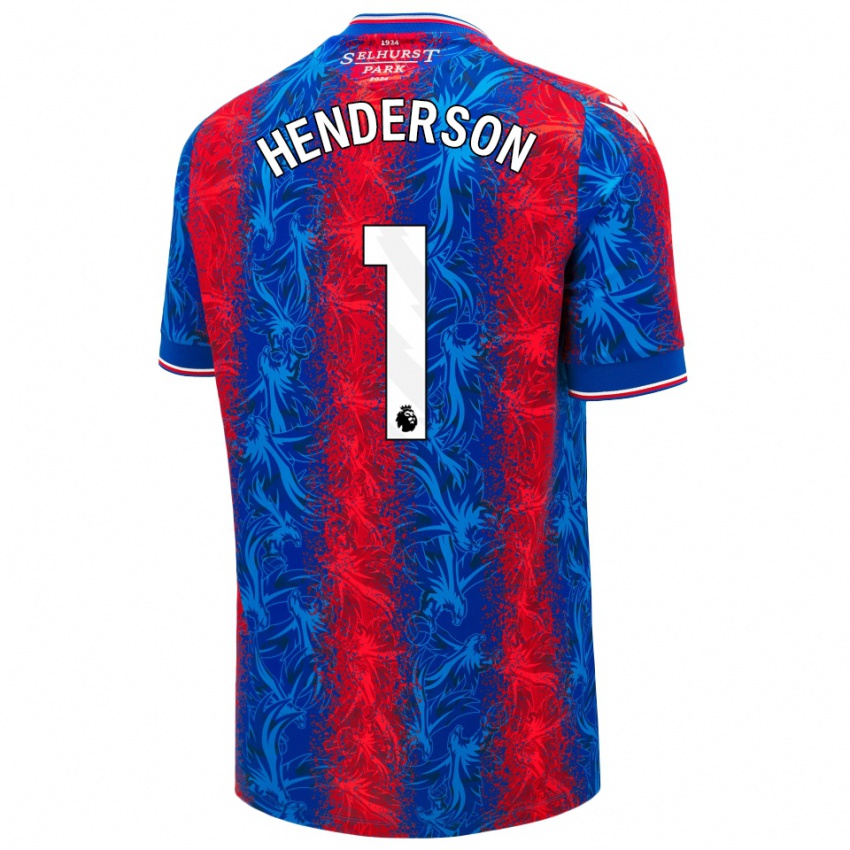 Niño Camiseta Dean Henderson #1 Rayas Rojas Y Azules 1ª Equipación 2024/25 La Camisa Perú