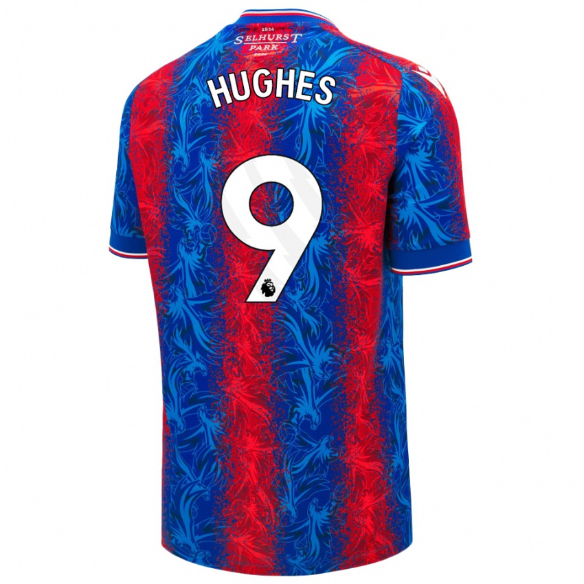 Niño Camiseta Elise Hughes #9 Rayas Rojas Y Azules 1ª Equipación 2024/25 La Camisa Perú