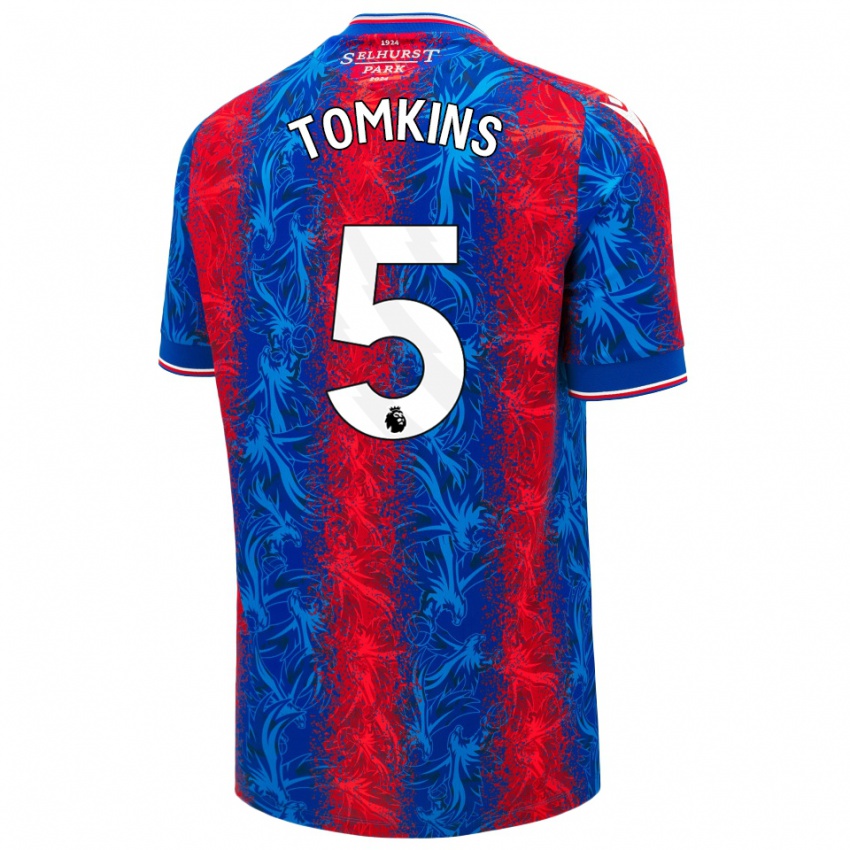 Niño Camiseta James Tomkins #5 Rayas Rojas Y Azules 1ª Equipación 2024/25 La Camisa Perú