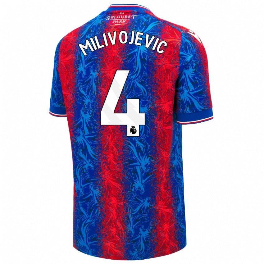 Niño Camiseta Luka Milivojevic #4 Rayas Rojas Y Azules 1ª Equipación 2024/25 La Camisa Perú