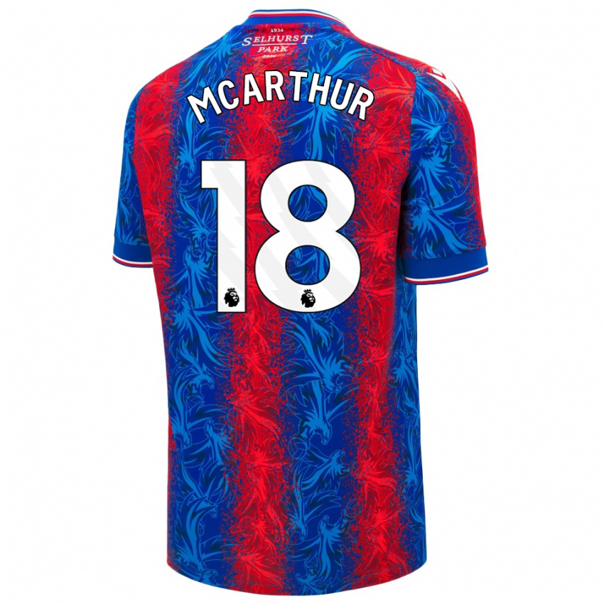 Niño Camiseta James Mcarthur #18 Rayas Rojas Y Azules 1ª Equipación 2024/25 La Camisa Perú