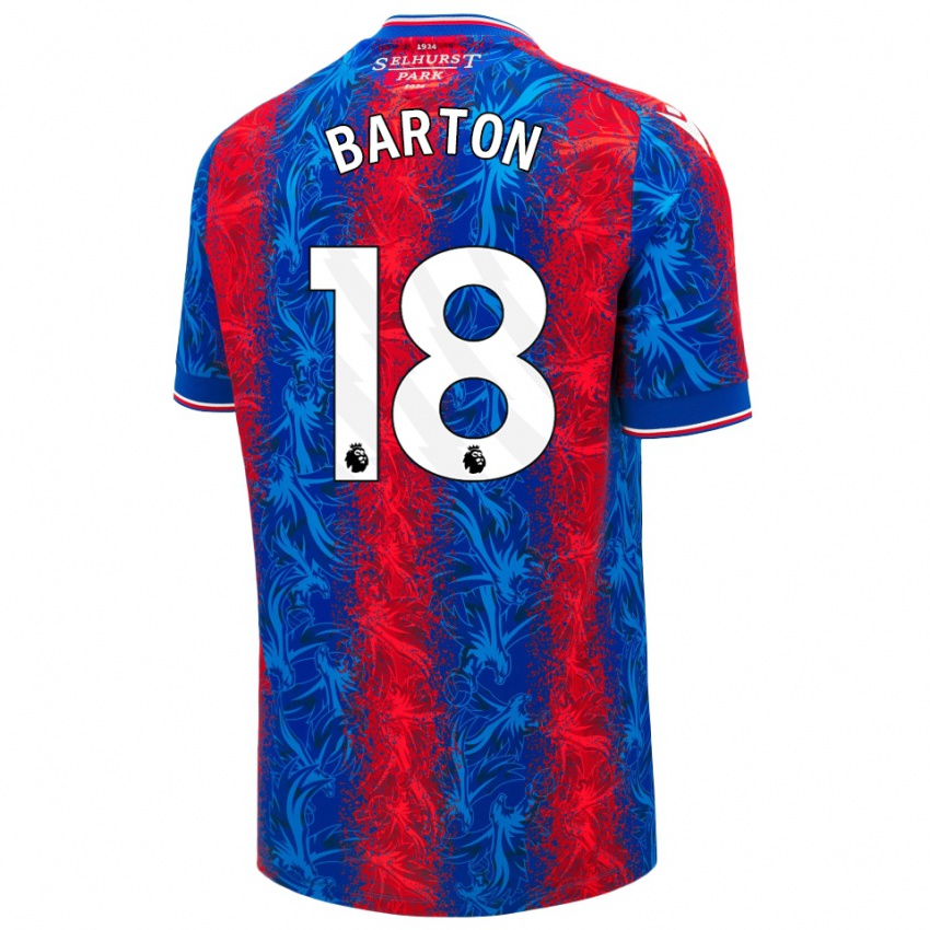 Niño Camiseta Kirsty Barton #18 Rayas Rojas Y Azules 1ª Equipación 2024/25 La Camisa Perú