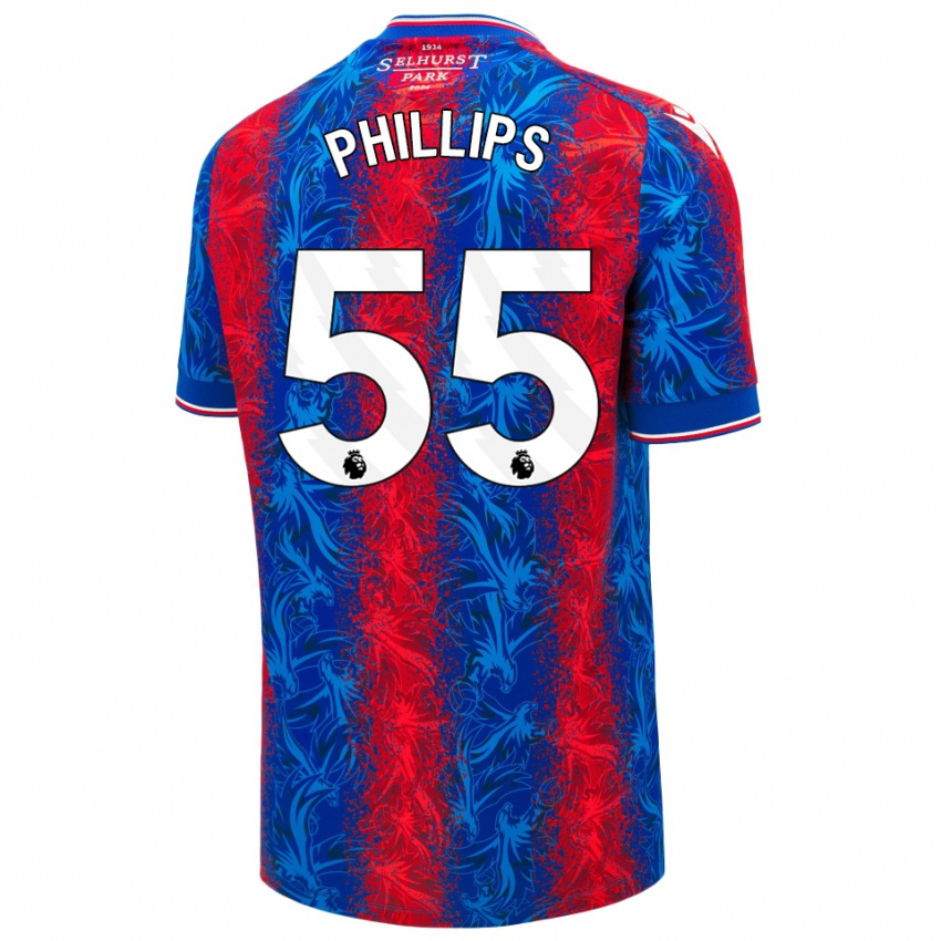 Niño Camiseta Killian Phillips #55 Rayas Rojas Y Azules 1ª Equipación 2024/25 La Camisa Perú