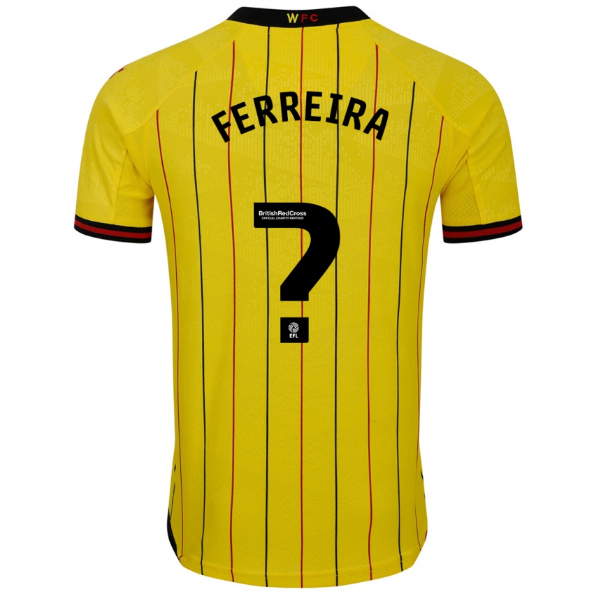 Niño Camiseta João Ferreira #0 Amarillo Negro 1ª Equipación 2024/25 La Camisa Perú