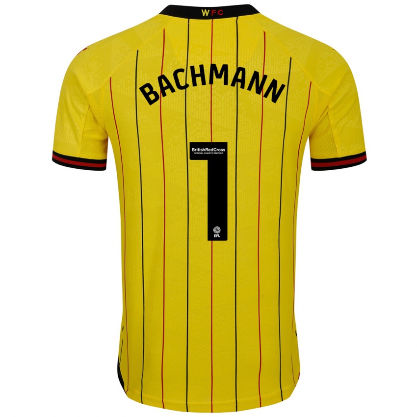 Niño Camiseta Daniel Bachmann #1 Amarillo Negro 1ª Equipación 2024/25 La Camisa Perú