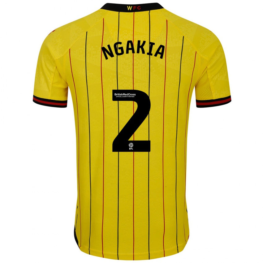 Niño Camiseta Jeremy Ngakia #2 Amarillo Negro 1ª Equipación 2024/25 La Camisa Perú