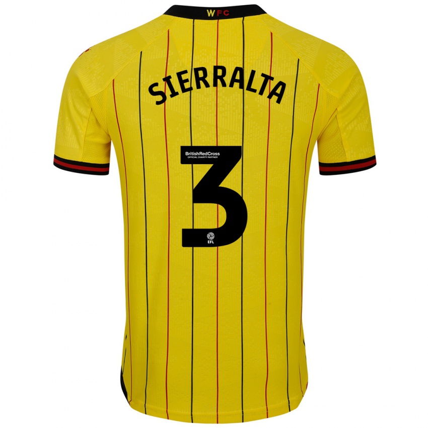 Niño Camiseta Francisco Sierralta #3 Amarillo Negro 1ª Equipación 2024/25 La Camisa Perú