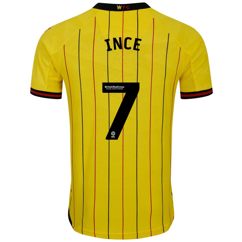 Niño Camiseta Tom Ince #7 Amarillo Negro 1ª Equipación 2024/25 La Camisa Perú