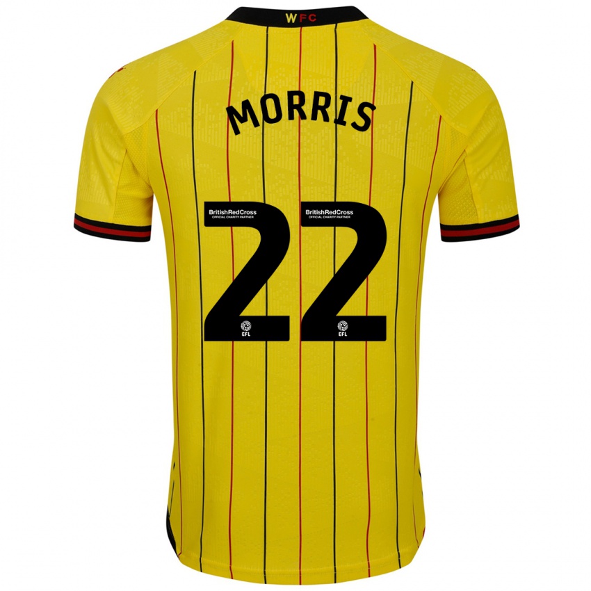 Niño Camiseta James Morris #22 Amarillo Negro 1ª Equipación 2024/25 La Camisa Perú