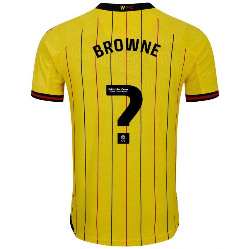 Niño Camiseta Roraigh Browne #0 Amarillo Negro 1ª Equipación 2024/25 La Camisa Perú