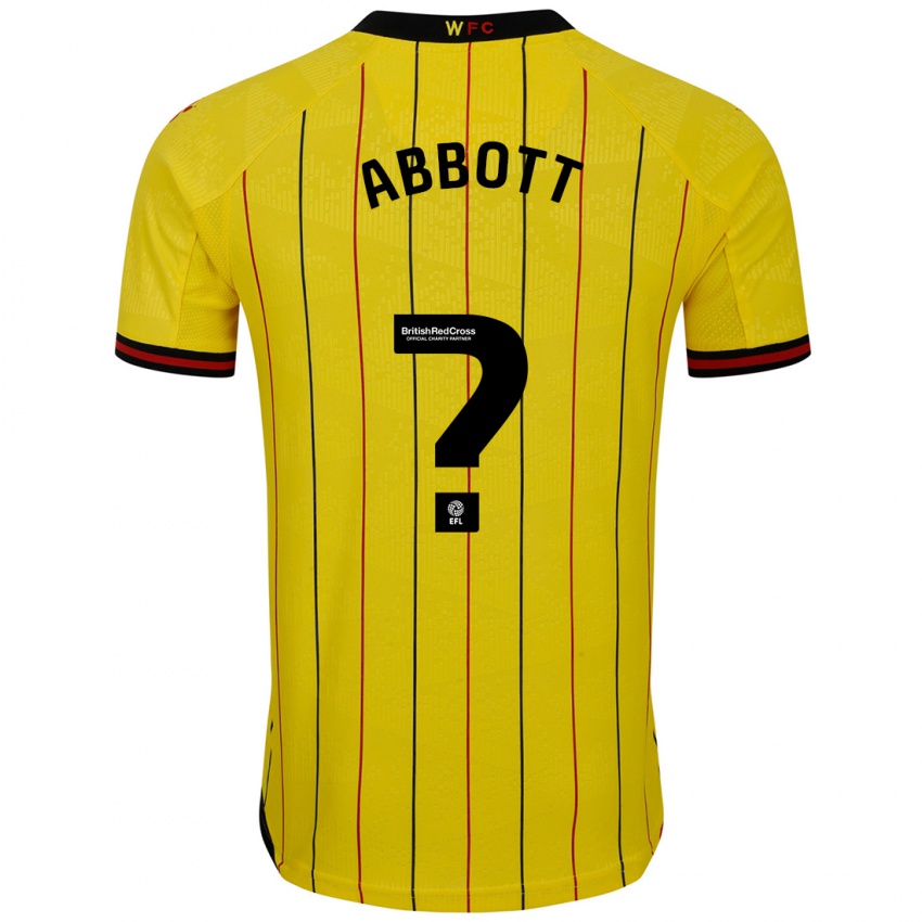 Niño Camiseta George Abbott #0 Amarillo Negro 1ª Equipación 2024/25 La Camisa Perú