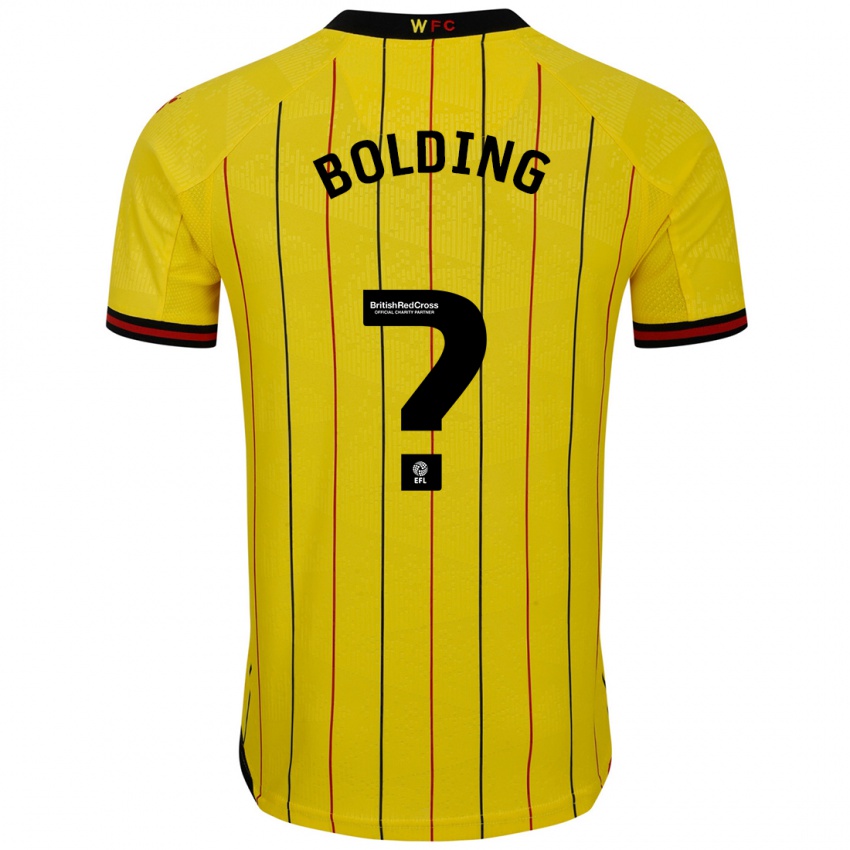 Niño Camiseta Charlie Bolding #0 Amarillo Negro 1ª Equipación 2024/25 La Camisa Perú