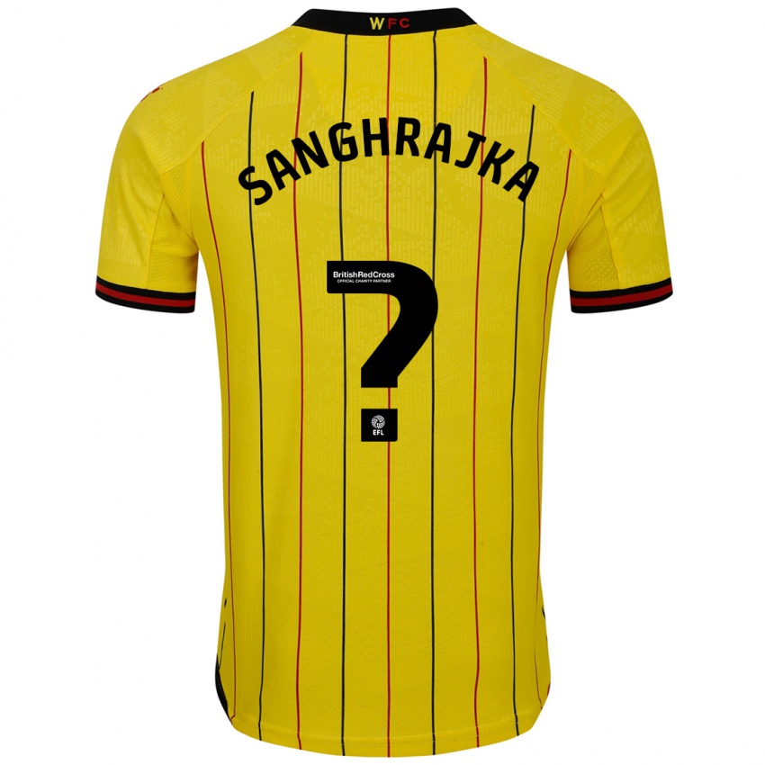 Niño Camiseta Amar Sanghrajka #0 Amarillo Negro 1ª Equipación 2024/25 La Camisa Perú