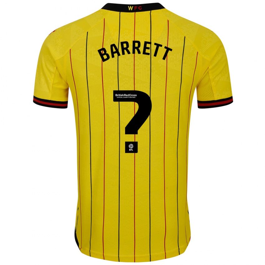 Niño Camiseta Hayden Barrett #0 Amarillo Negro 1ª Equipación 2024/25 La Camisa Perú