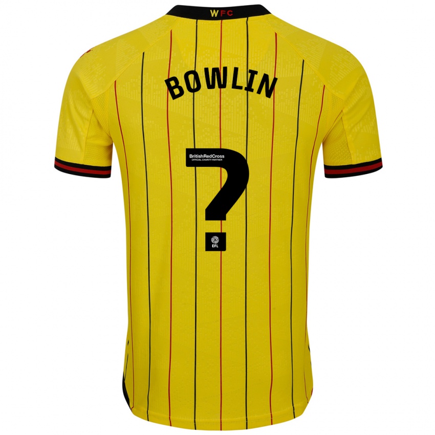 Niño Camiseta Amani Bowlin #0 Amarillo Negro 1ª Equipación 2024/25 La Camisa Perú