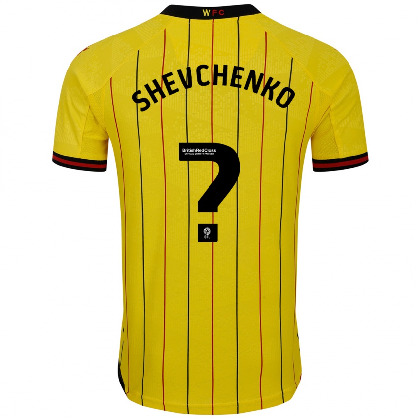 Niño Camiseta Kristian Shevchenko #0 Amarillo Negro 1ª Equipación 2024/25 La Camisa Perú