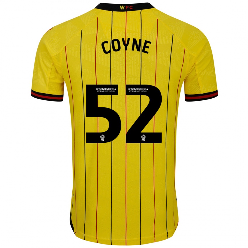 Niño Camiseta Aidan Coyne #52 Amarillo Negro 1ª Equipación 2024/25 La Camisa Perú