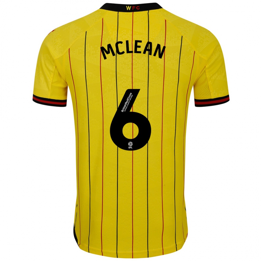 Niño Camiseta Sophie Mclean #6 Amarillo Negro 1ª Equipación 2024/25 La Camisa Perú