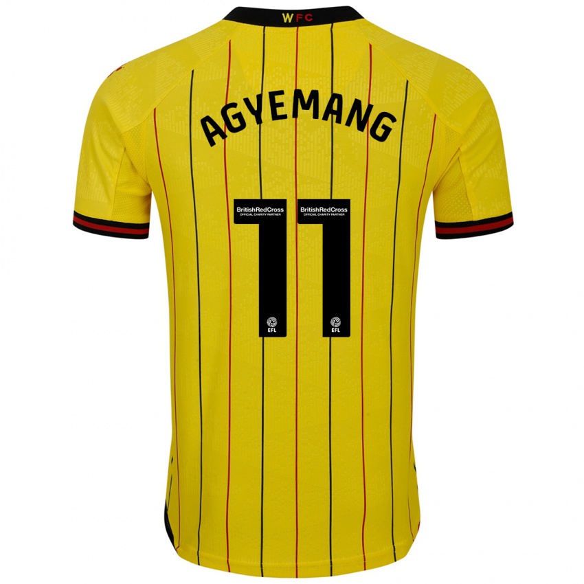 Niño Camiseta Michelle Agyemang #11 Amarillo Negro 1ª Equipación 2024/25 La Camisa Perú