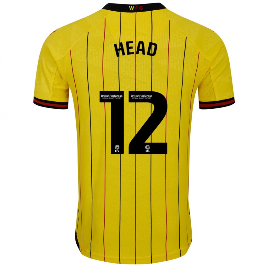 Niño Camiseta Ellie Head #12 Amarillo Negro 1ª Equipación 2024/25 La Camisa Perú