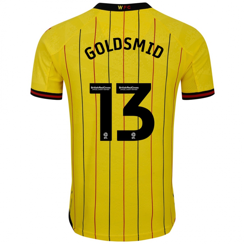 Niño Camiseta Jacqui Goldsmid #13 Amarillo Negro 1ª Equipación 2024/25 La Camisa Perú