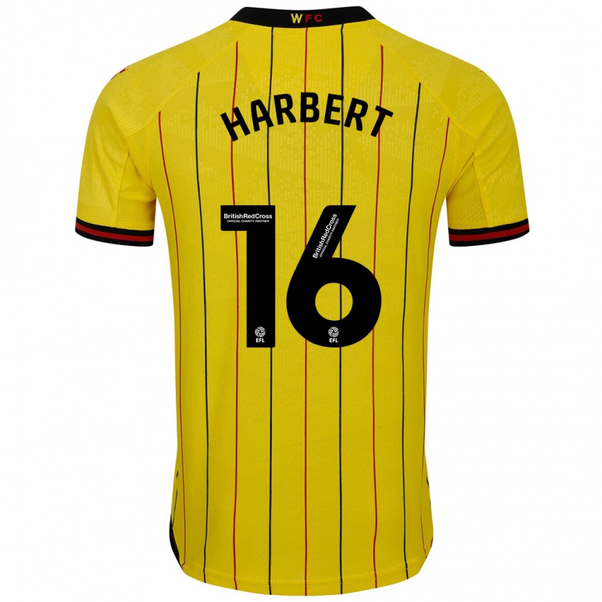 Niño Camiseta Laila Harbert #16 Amarillo Negro 1ª Equipación 2024/25 La Camisa Perú