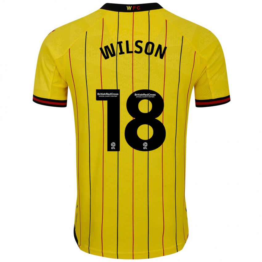 Niño Camiseta Poppy Wilson #18 Amarillo Negro 1ª Equipación 2024/25 La Camisa Perú