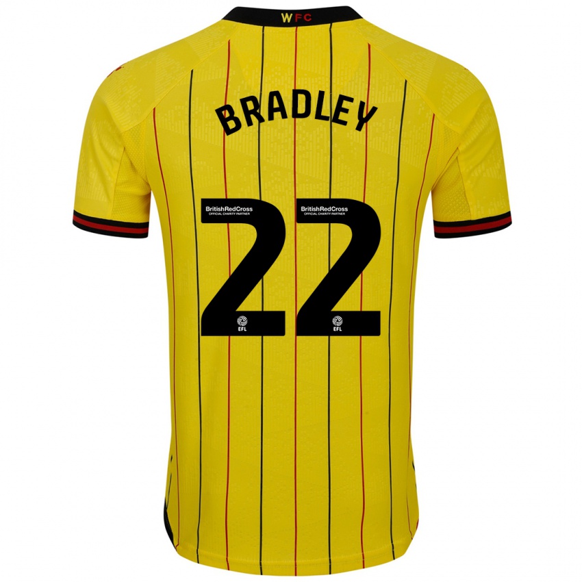 Niño Camiseta Jade Bradley #22 Amarillo Negro 1ª Equipación 2024/25 La Camisa Perú