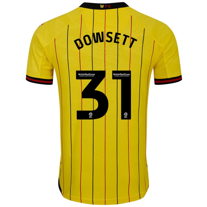 Niño Camiseta Rebekah Dowsett #31 Amarillo Negro 1ª Equipación 2024/25 La Camisa Perú