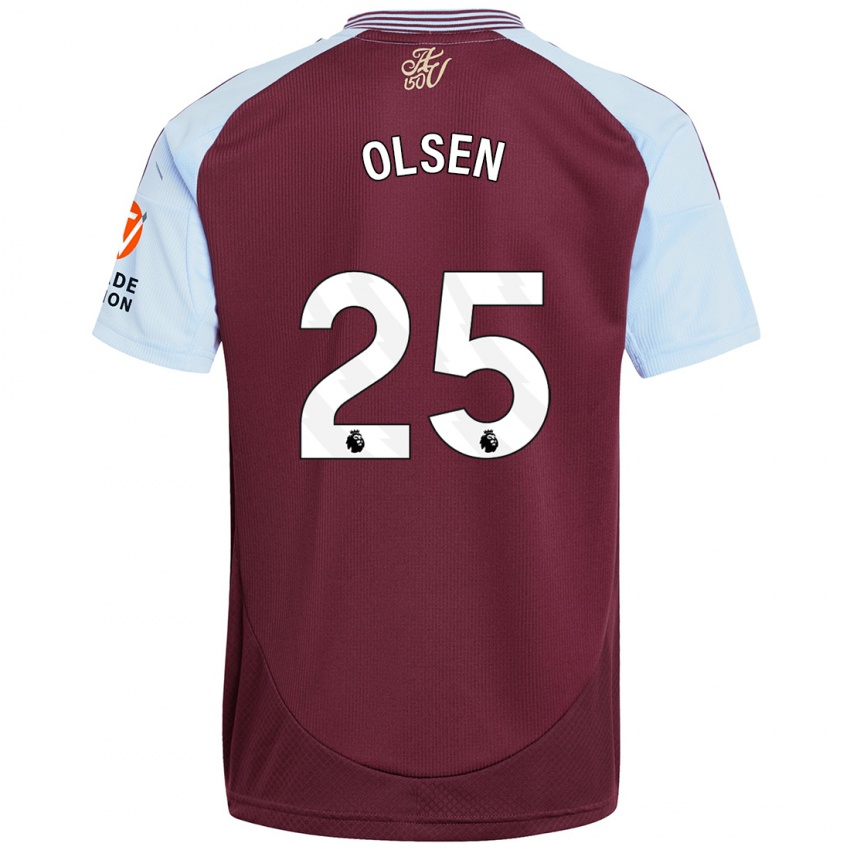 Niño Camiseta Robin Olsen #25 Borgoña Azul Cielo 1ª Equipación 2024/25 La Camisa Perú