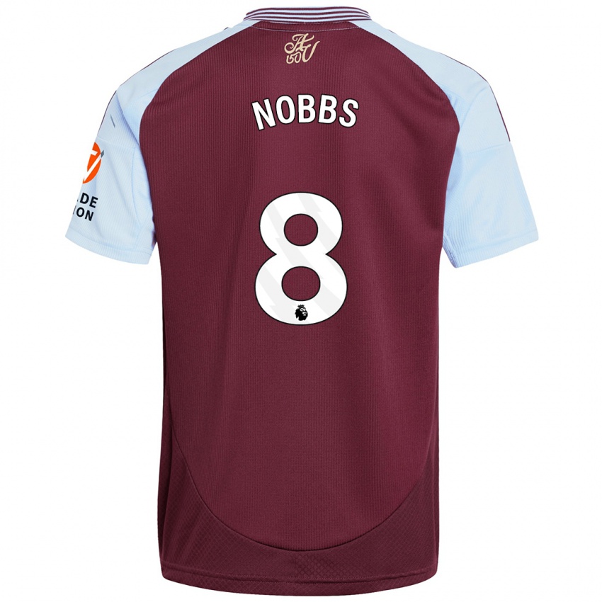 Niño Camiseta Jordan Nobbs #8 Borgoña Azul Cielo 1ª Equipación 2024/25 La Camisa Perú