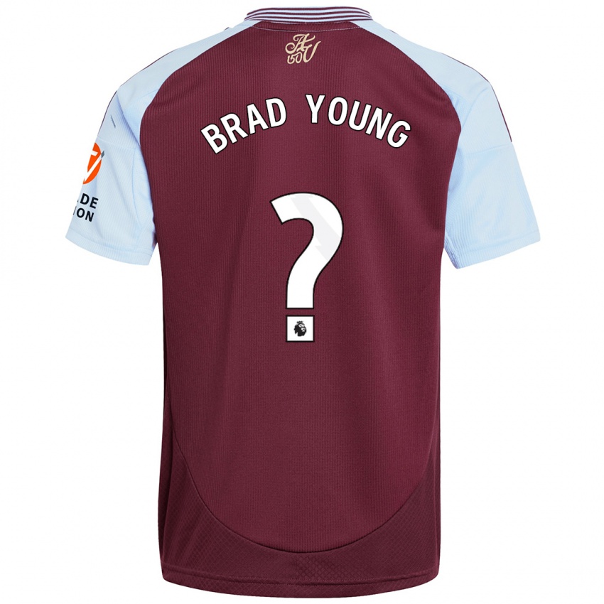 Niño Camiseta Brad Young #0 Borgoña Azul Cielo 1ª Equipación 2024/25 La Camisa Perú