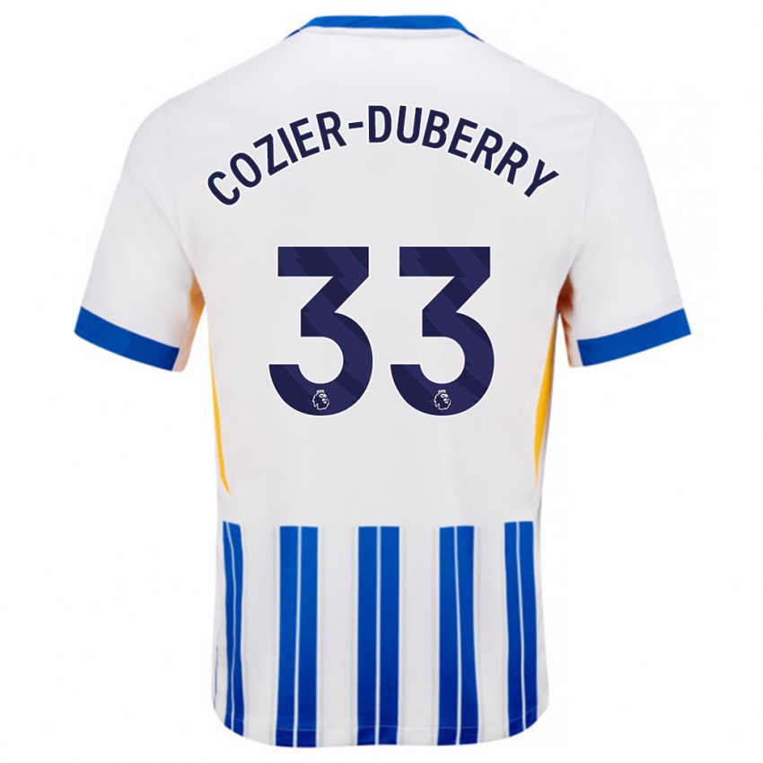 Niño Camiseta Amario Cozier-Duberry #33 Blanco Azul Rayas 1ª Equipación 2024/25 La Camisa Perú