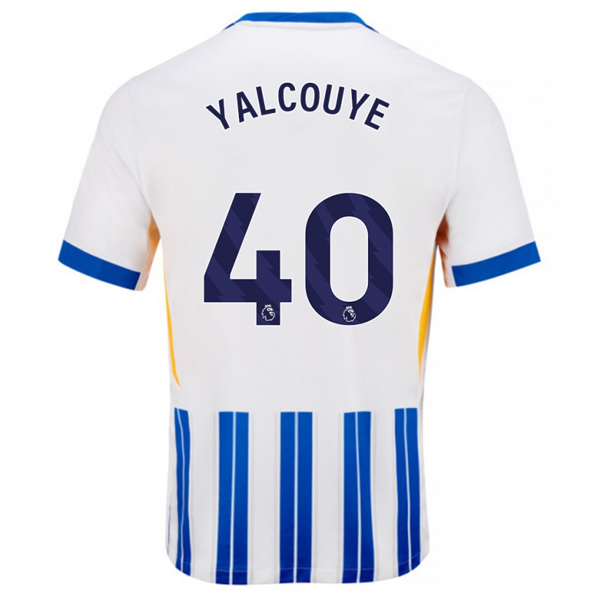 Niño Camiseta Malick Junior Yalcouyé #40 Blanco Azul Rayas 1ª Equipación 2024/25 La Camisa Perú