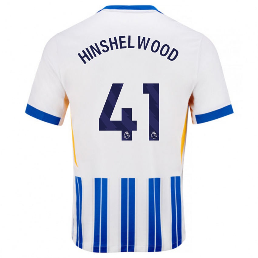 Niño Camiseta Jack Hinshelwood #41 Blanco Azul Rayas 1ª Equipación 2024/25 La Camisa Perú