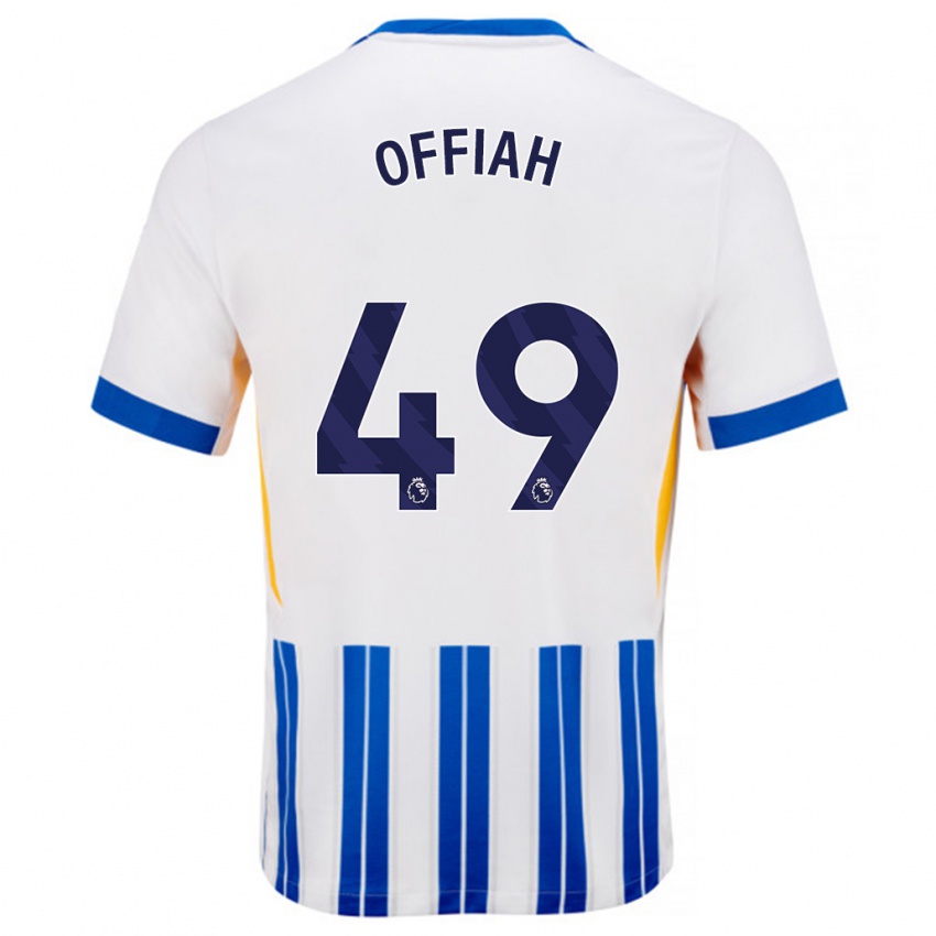 Niño Camiseta Odel Offiah #49 Blanco Azul Rayas 1ª Equipación 2024/25 La Camisa Perú