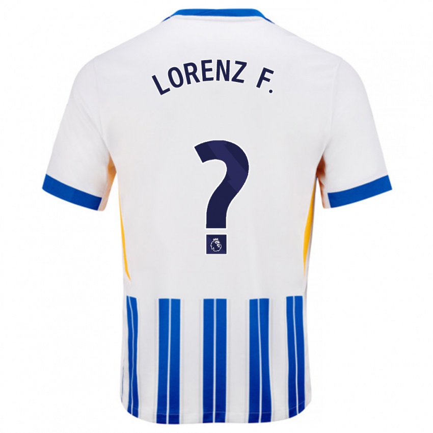 Niño Camiseta Lorenz Ferdinand #0 Blanco Azul Rayas 1ª Equipación 2024/25 La Camisa Perú