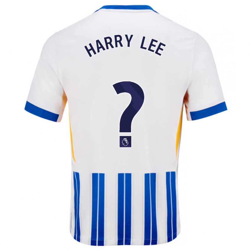 Niño Camiseta Harry Lee #0 Blanco Azul Rayas 1ª Equipación 2024/25 La Camisa Perú