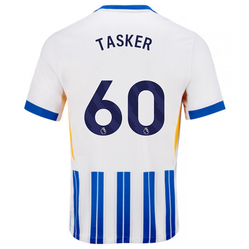 Niño Camiseta Charlie Tasker #60 Blanco Azul Rayas 1ª Equipación 2024/25 La Camisa Perú