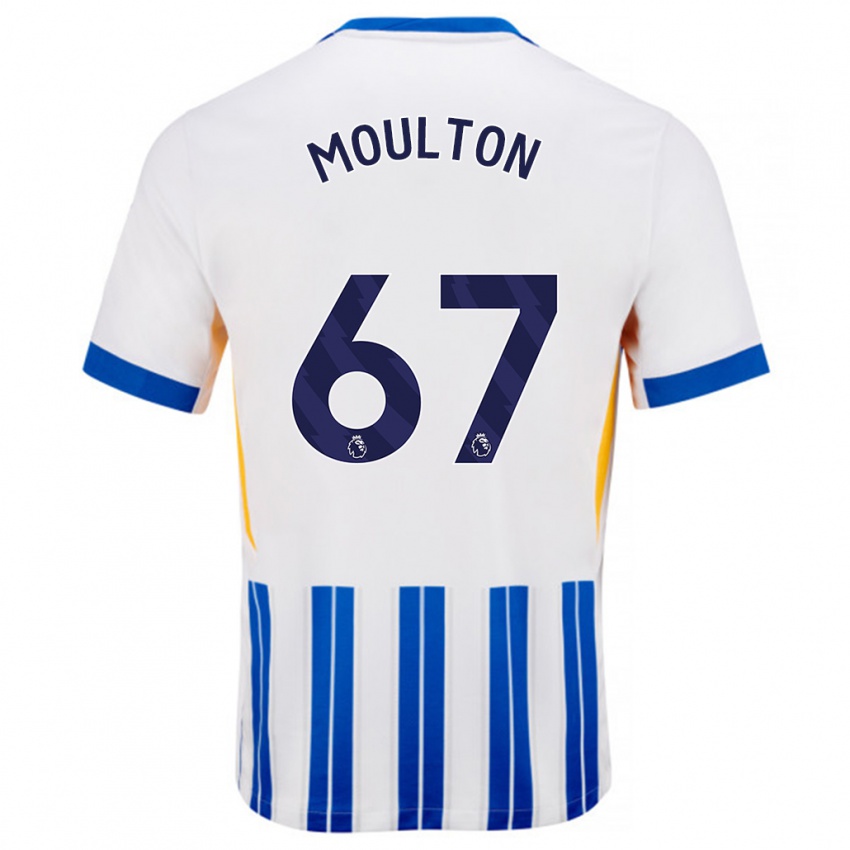 Niño Camiseta Remeiro Moulton #67 Blanco Azul Rayas 1ª Equipación 2024/25 La Camisa Perú