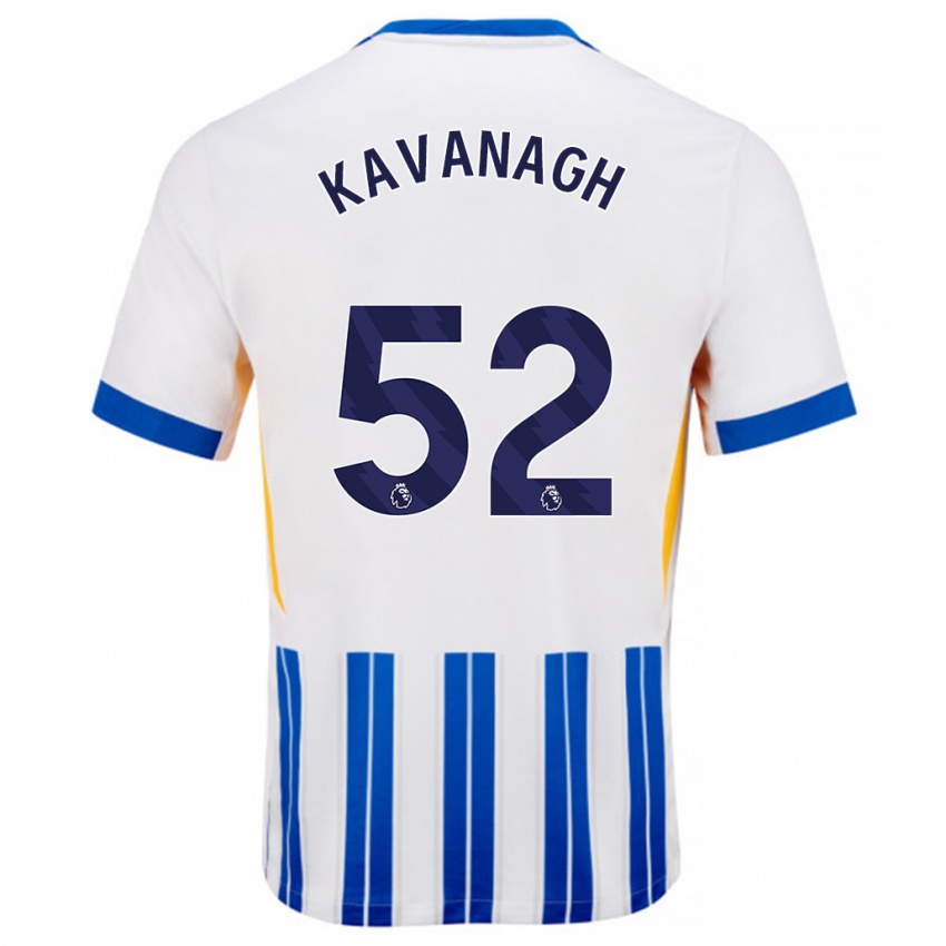 Niño Camiseta Leigh Kavanagh #52 Blanco Azul Rayas 1ª Equipación 2024/25 La Camisa Perú