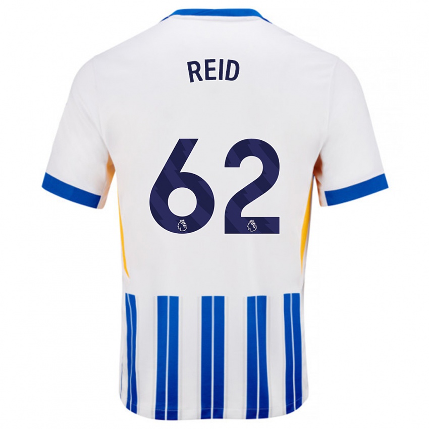 Niño Camiseta Tommy Reid #62 Blanco Azul Rayas 1ª Equipación 2024/25 La Camisa Perú