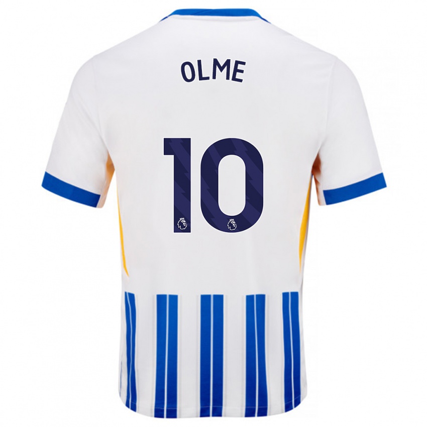 Niño Camiseta Julia Margareta Zigiotti Olme #10 Blanco Azul Rayas 1ª Equipación 2024/25 La Camisa Perú