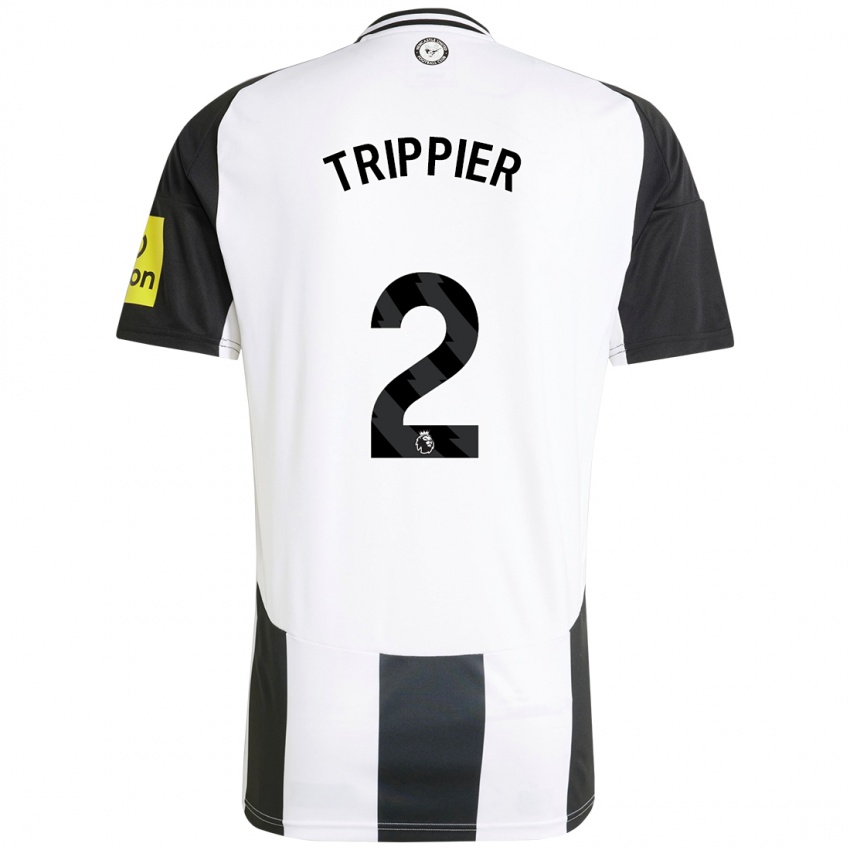 Niño Camiseta Kieran Trippier #2 Blanco Negro 1ª Equipación 2024/25 La Camisa Perú