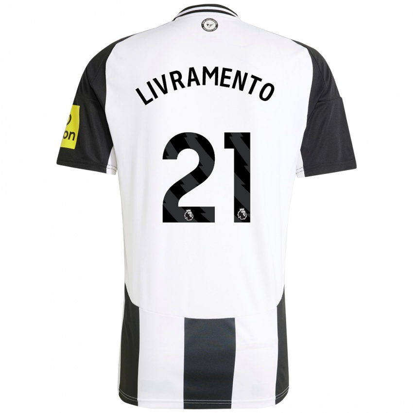 Niño Camiseta Tino Livramento #21 Blanco Negro 1ª Equipación 2024/25 La Camisa Perú